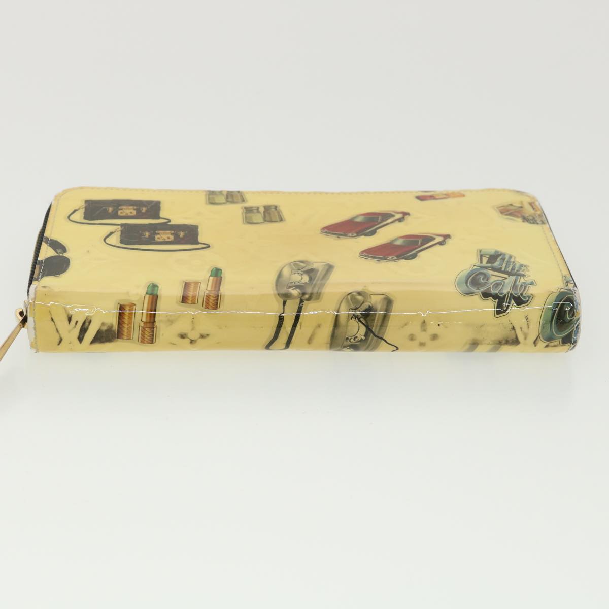 LOUIS VUITTON Vernis Nicolas Ghesquire Zippy Wallet White M50370 LV Auth 39244