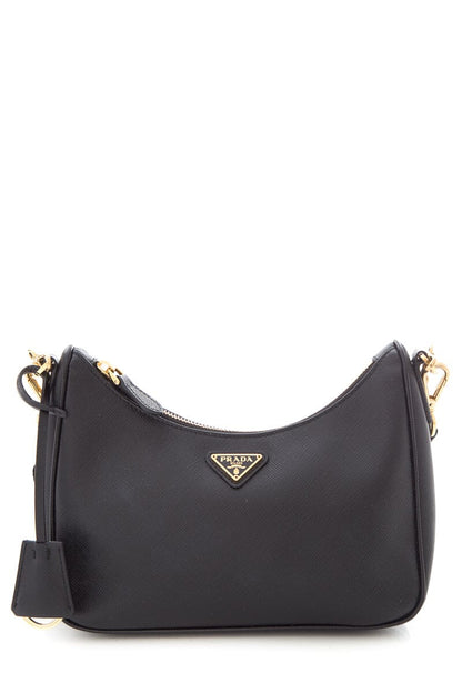 Prada Saffiano Lux Re-Edition 2005 Black Leather Handbag