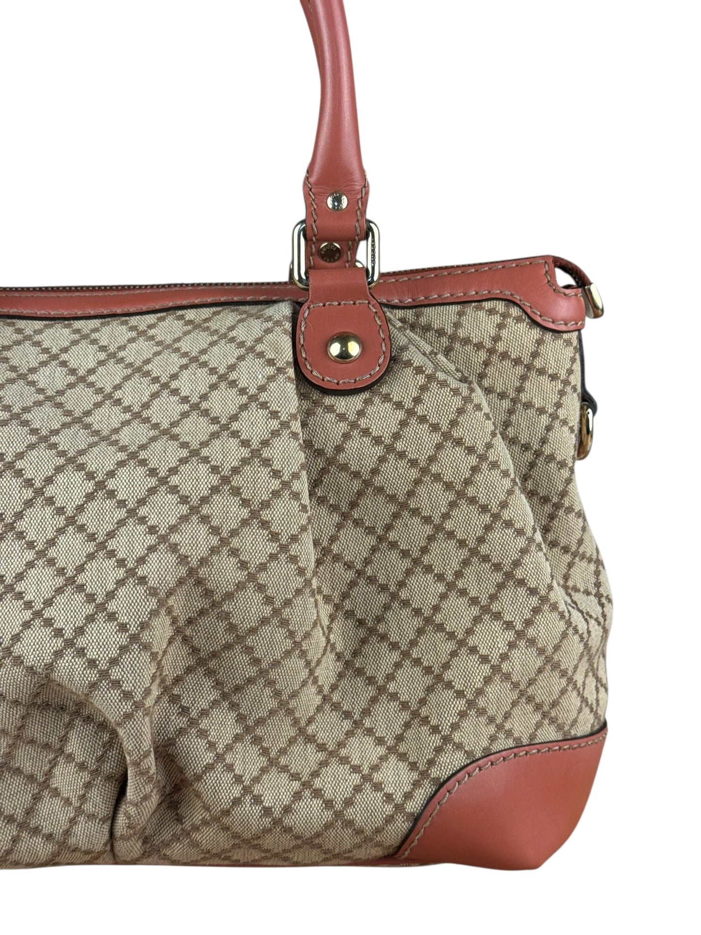 Gucci Sukey Diamante Canvas Top Handle Bag