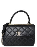 Chanel 2025 Black Crystal CC Quilted Small Trendy Bag