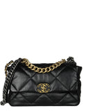 Chanel Black Lambskin Leather Quilted Large 19 Bag