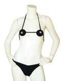 Chanel RARE RUNWAY 1990s Iconic Black/White CC String Bikini Bathing Suit