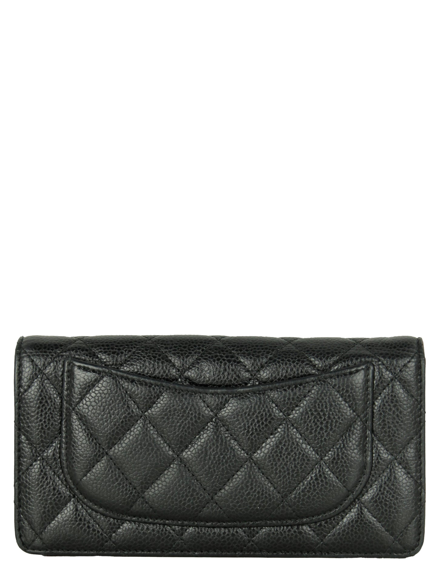 Chanel Black Caviar Leather Quilted Yen Wallet