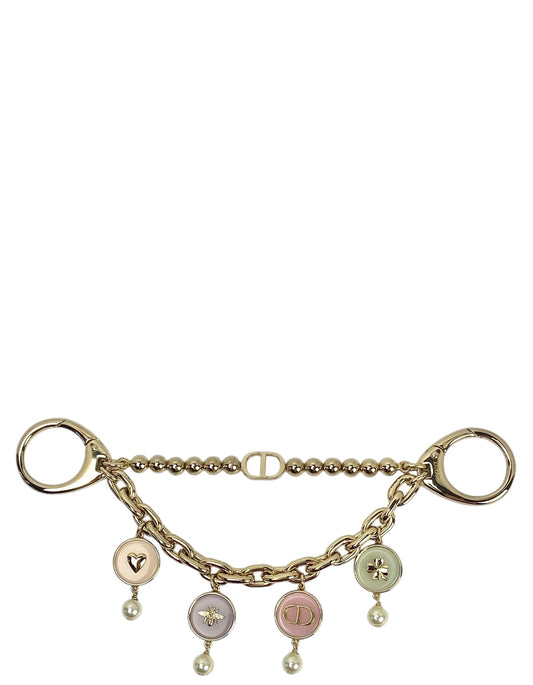 Dior Goldtone Charm Pearl Bag Charm