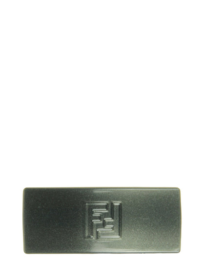 Fendi Grey Resin Logo Hair Barrette