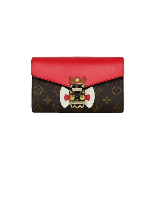 Louis Vuitton Red Monogram Leather Tribal Mask Wallet