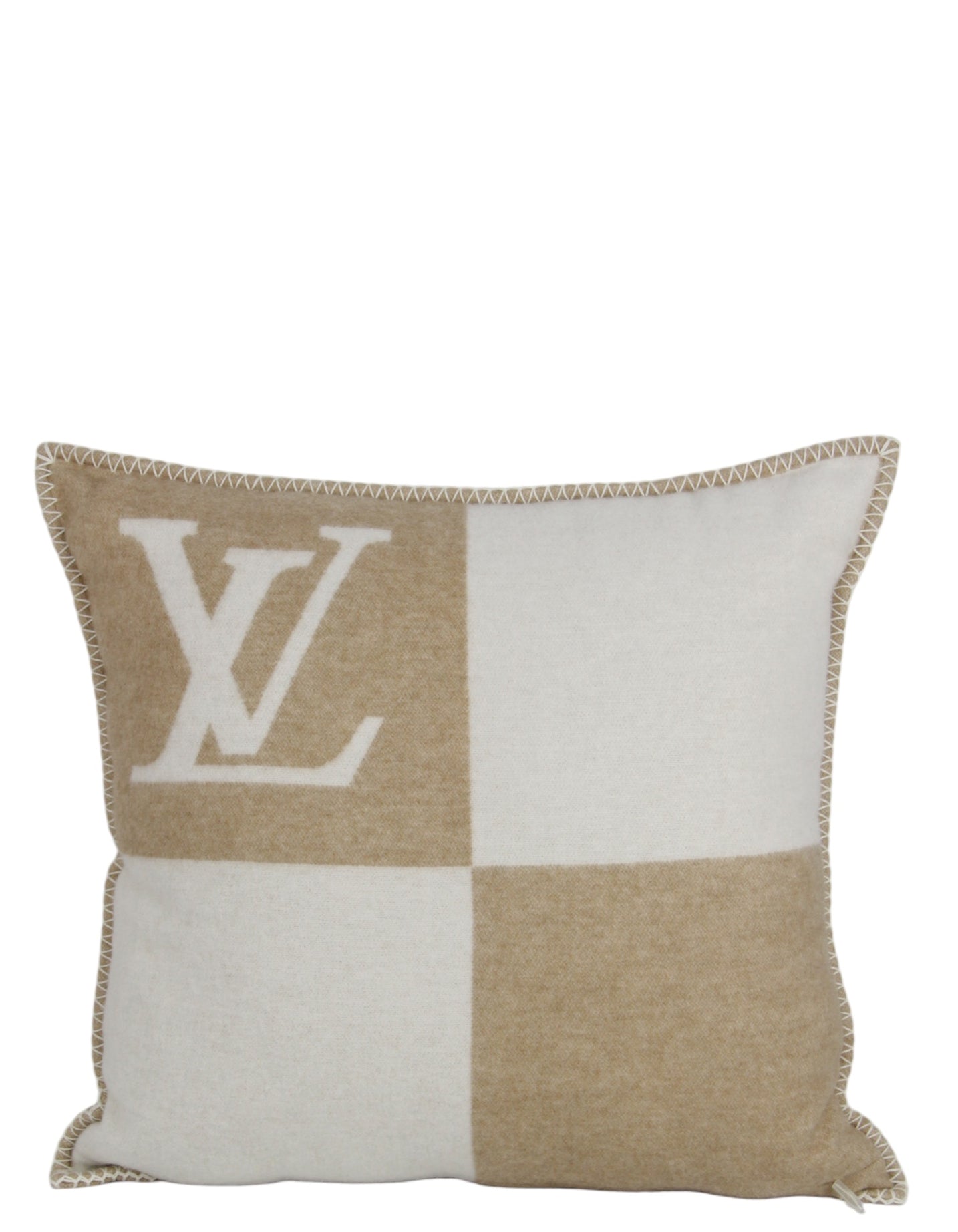 Louis Vuitton Beige Checkmate Pillow