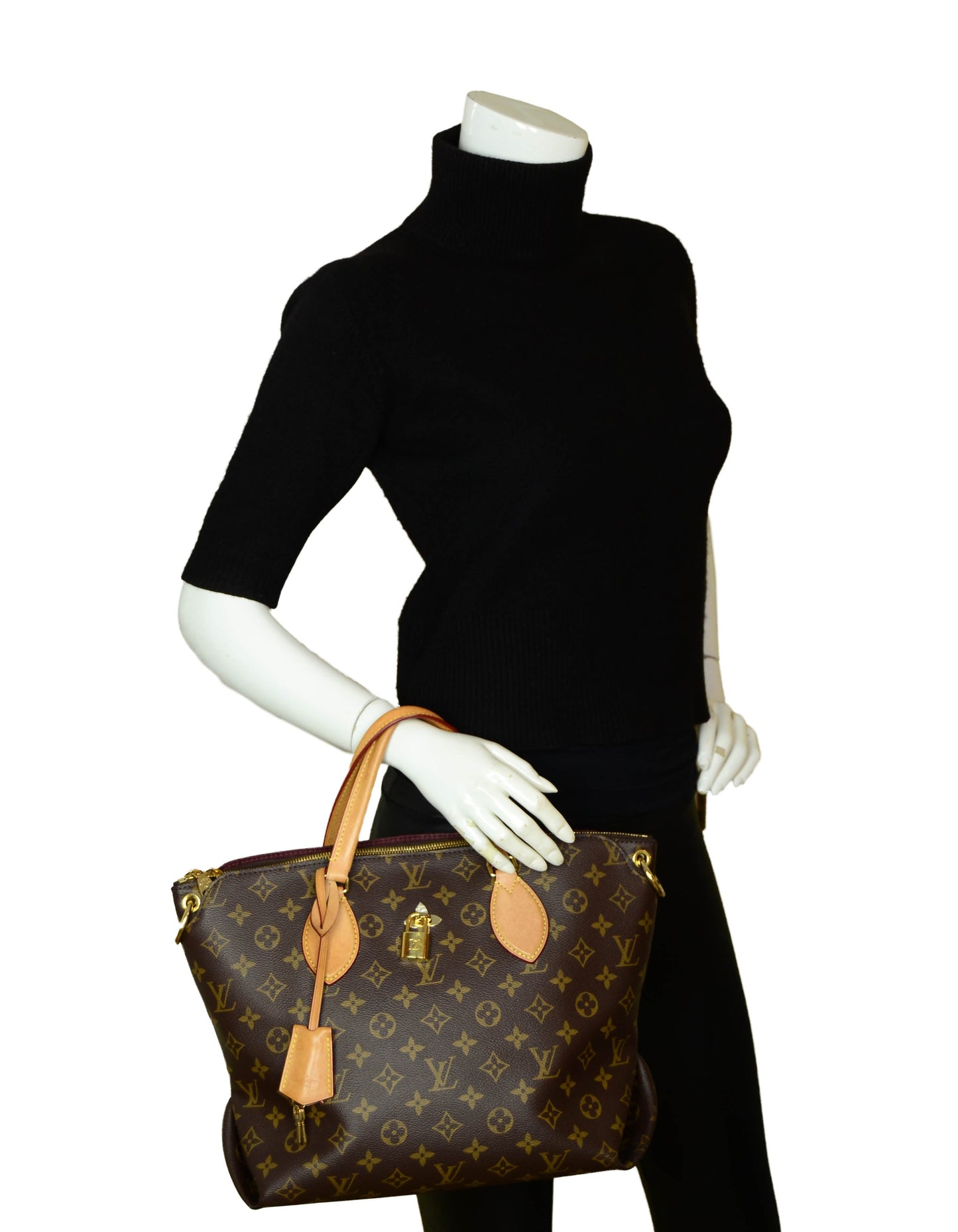 Louis Vuitton Monogram Flower MM Zipped Tote Bag w/ Strap