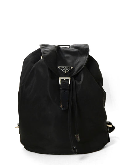 Prada Black Nylon Buckle Backpack Bag