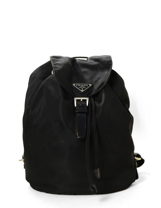 Prada Black Nylon Buckle Backpack Bag