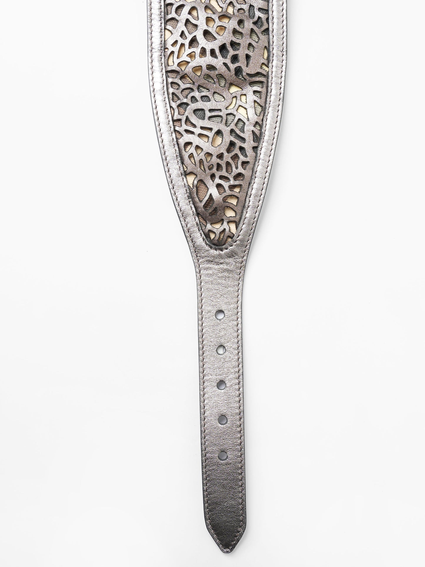 New With Tag Burberry Silver Cutwork Belt