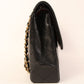 CHANEL Around 1992 Made Paris Limited Design Flap Chain Bag Black