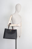 PRADA Large Double Tote Saffiano Black & Fiery Red