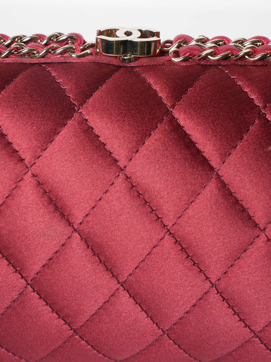 Chanel Red Quilted Clutch