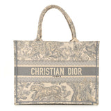 Christian Dior Canvas Embroidered Medium Dioriviera Toile De Jouy Book Tote Gray