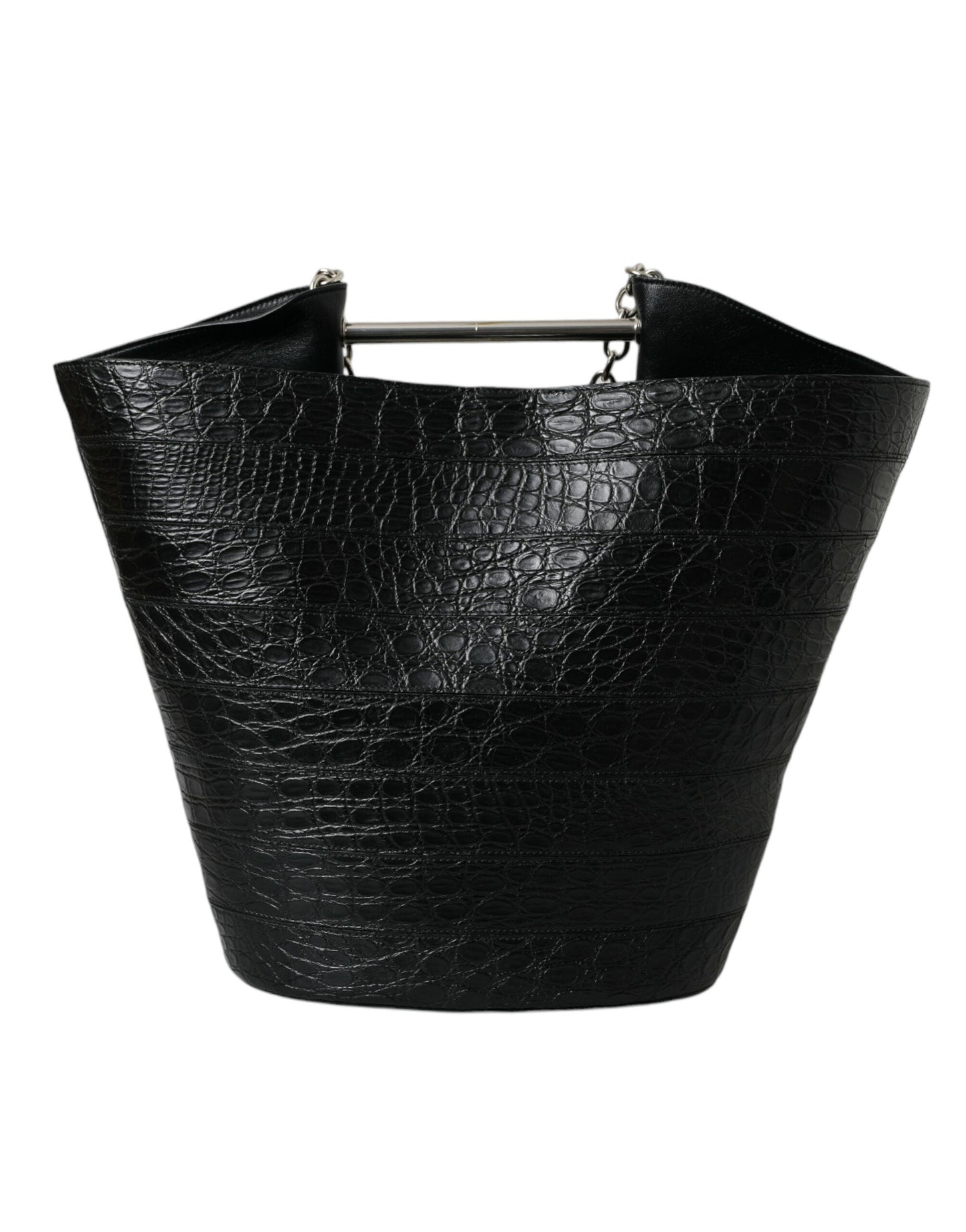 Blnciaga Elegant  Crocodile Leather Maxi Bucket Women's Bag