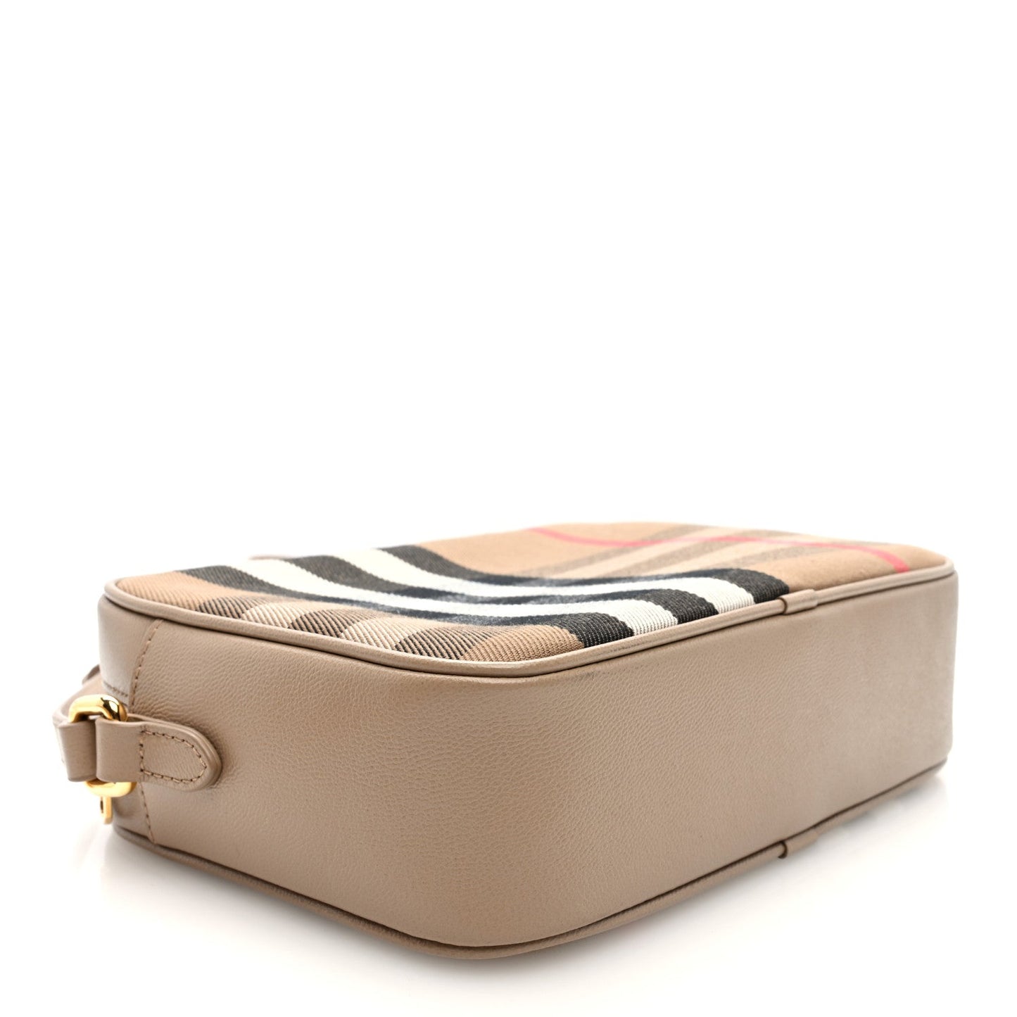 Amelia Calfskin Ho    Check Medium Camera Bag Chestnut Beige