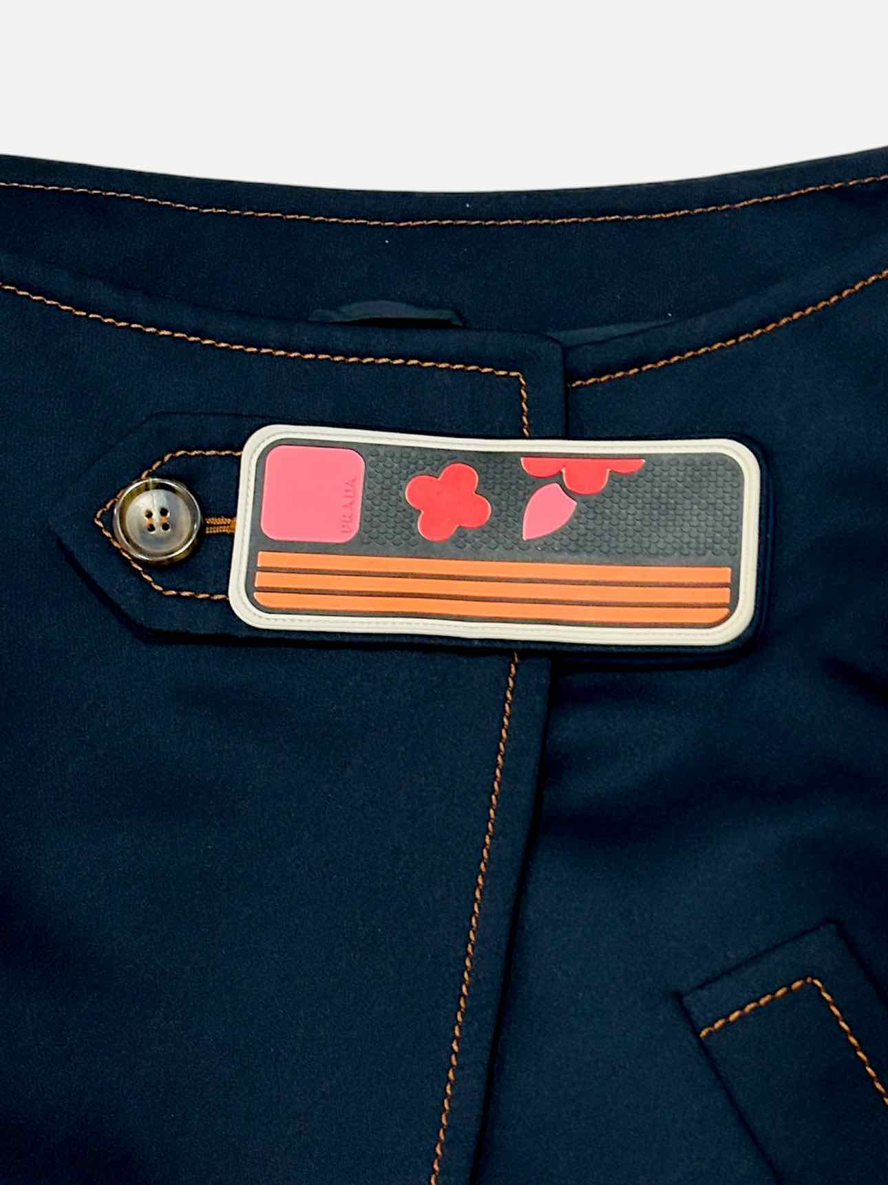 PRADA Cropped Navy Blue Patch Size US 8 Jacket
