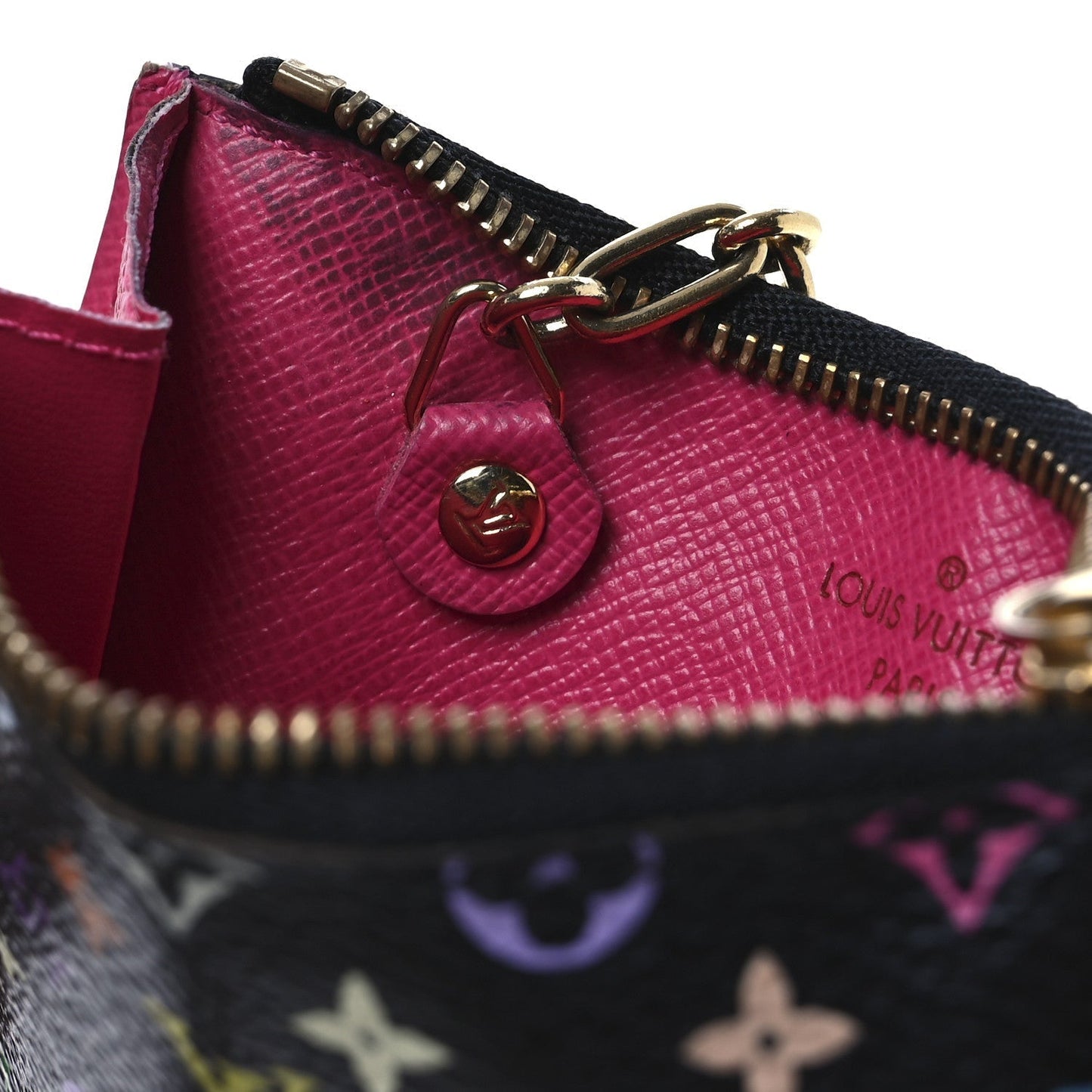 Louis Vuitton Monogram Multicolor Key Pouch Black Grenade