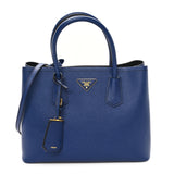 Prada Saffiano Cuir Small Double Bag Inchiostro