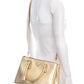 Prada Gold Metallic Saffiano Leather Double Zip Handbag