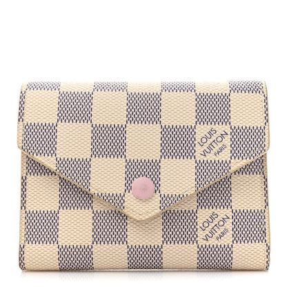 Louis Vuitton Damier Azur Victorine Wallet Rose Ballerine