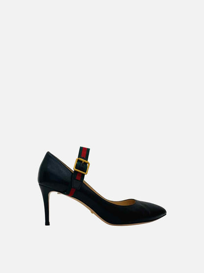 GUCCI Sylvie Mary Jane Black Size EU 40.5 Pumps