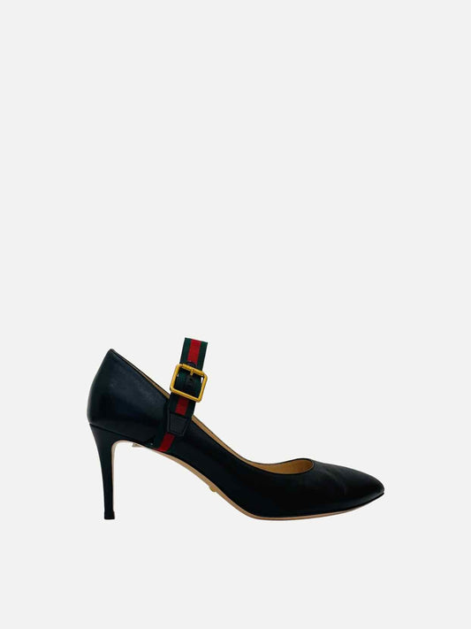 GUCCI Sylvie Mary Jane Black Size EU 40.5 Pumps
