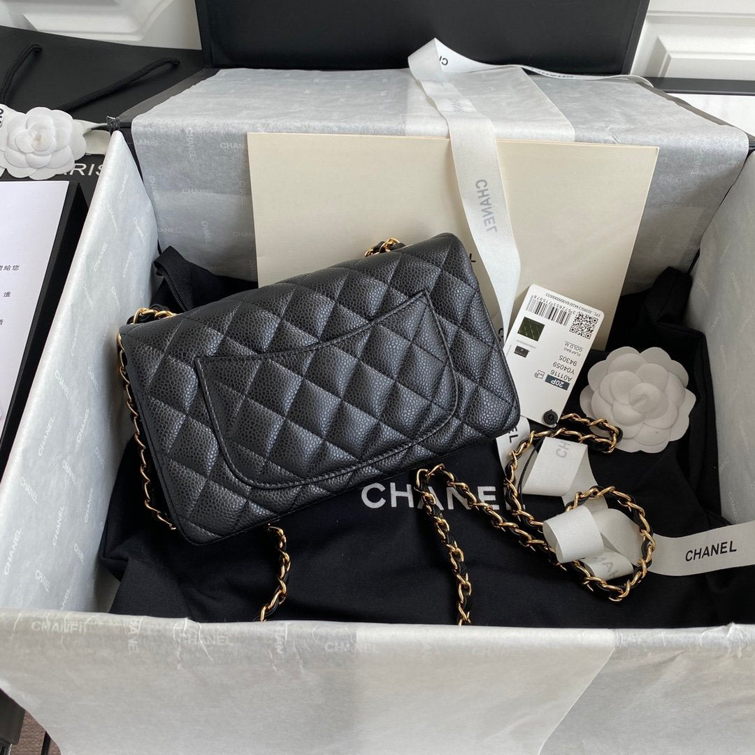 CHL - Mini Classic Handbag Black For Women 6.7in/17cm