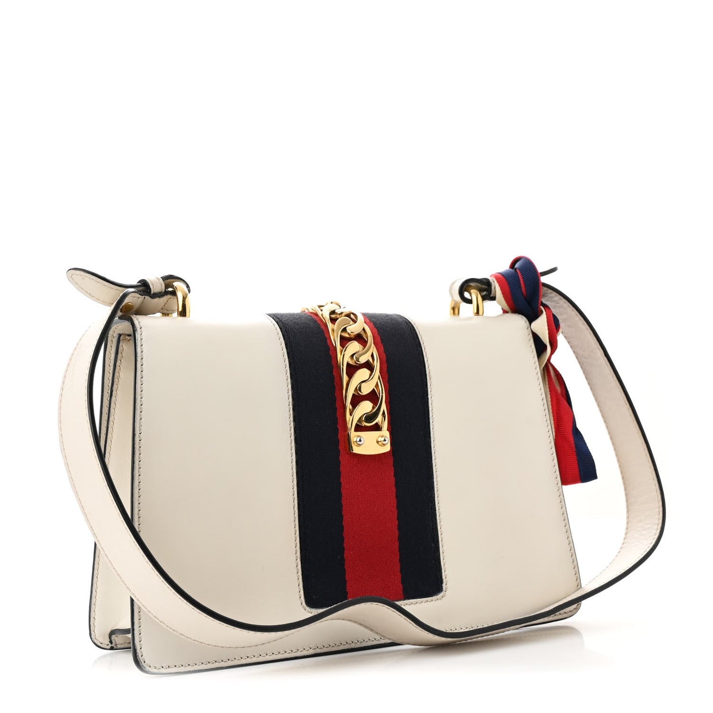 Amelia Calfskin Small Sylvie Shoulder Bag Off White