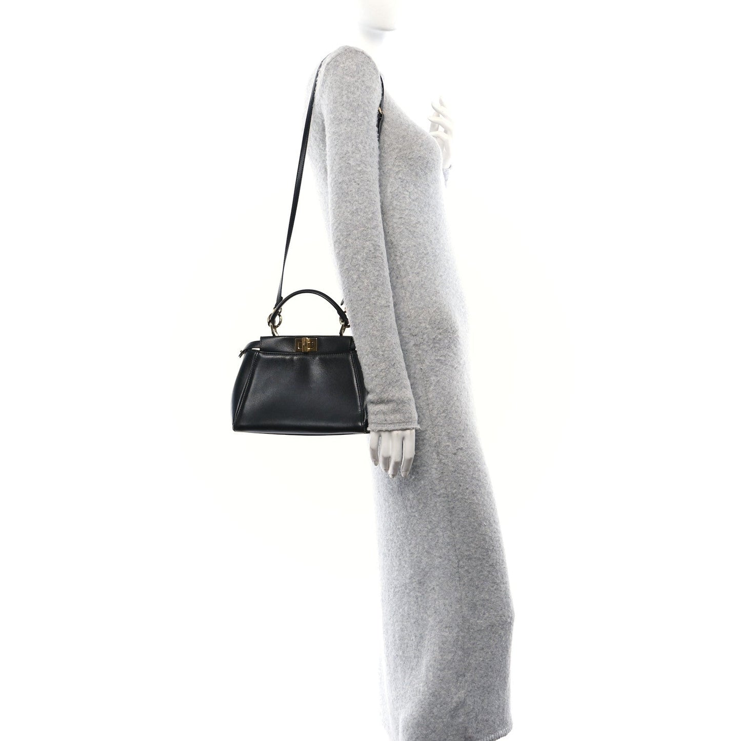 Amelia Nappa Mini Peekaboo Iconic Satchel Black
