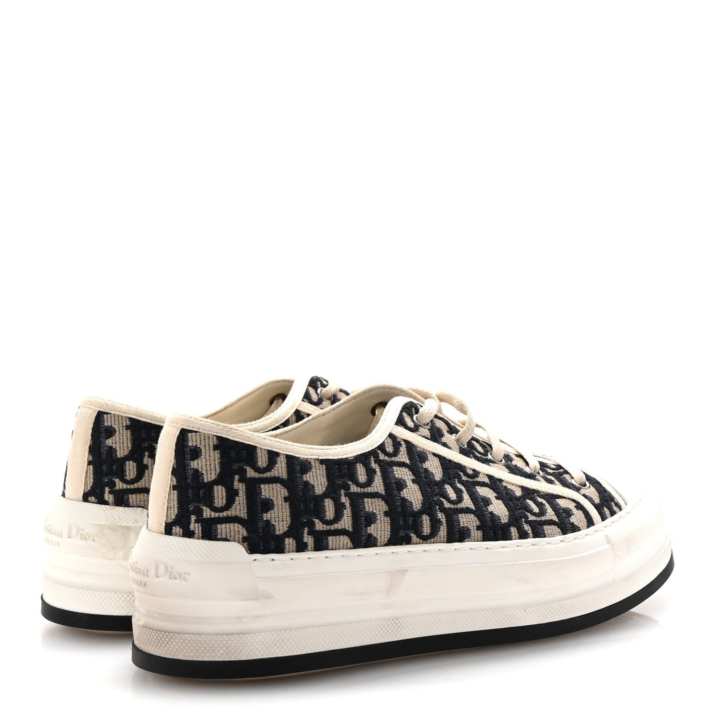 Christian Dior Canvas Oblique Walk'N'Dior Low Top Sneakers 41 Deep Blue