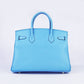 Hermes Birkin 30cm Togo Leather Handbags Light Blue Golden