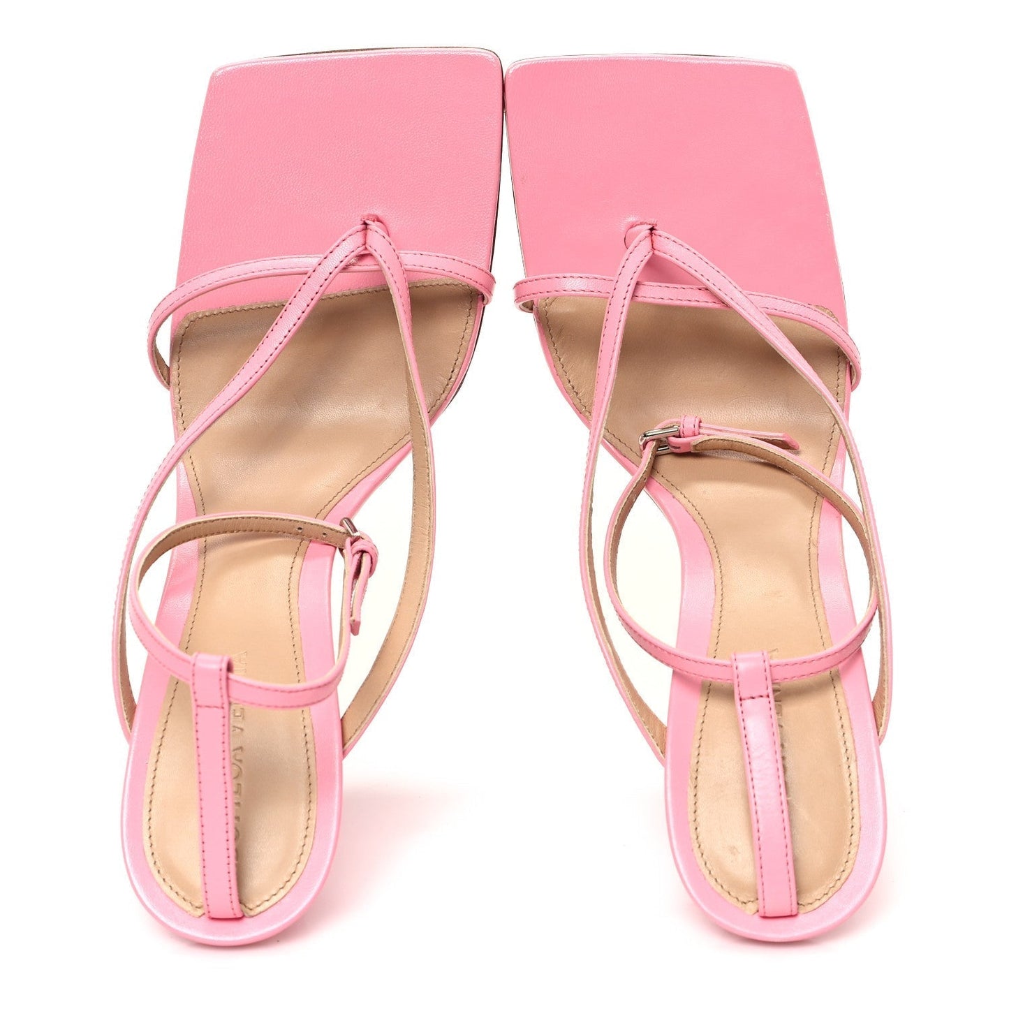 Bottega Veneta Lambskin Stretch Lounge Wedge Sandals 40 Ribbon