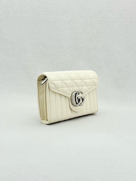 GUCCI GG Marmont White Shoulder Bag