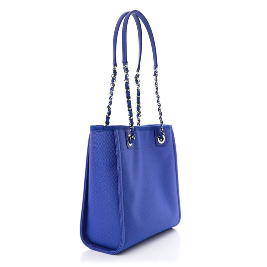 Amelia Mixed Fibers Mini Deauville Tote Blue Orange