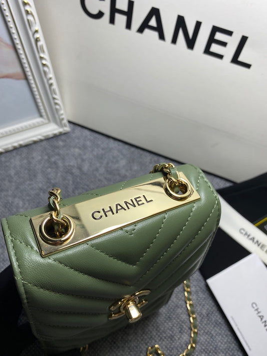 CHL -  Chevron Trendy CHL -  Phone Olive Bag For Women 18cm/7in