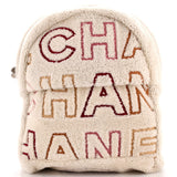CHANEL Logo Zip Backpack Shearling