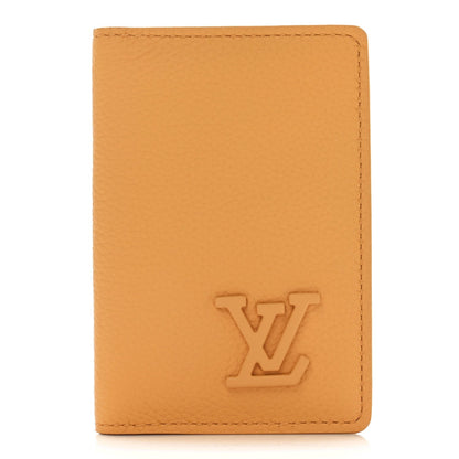 Louis Vuitton Grained Calfskin Aerogram Pocket Organizer Safran