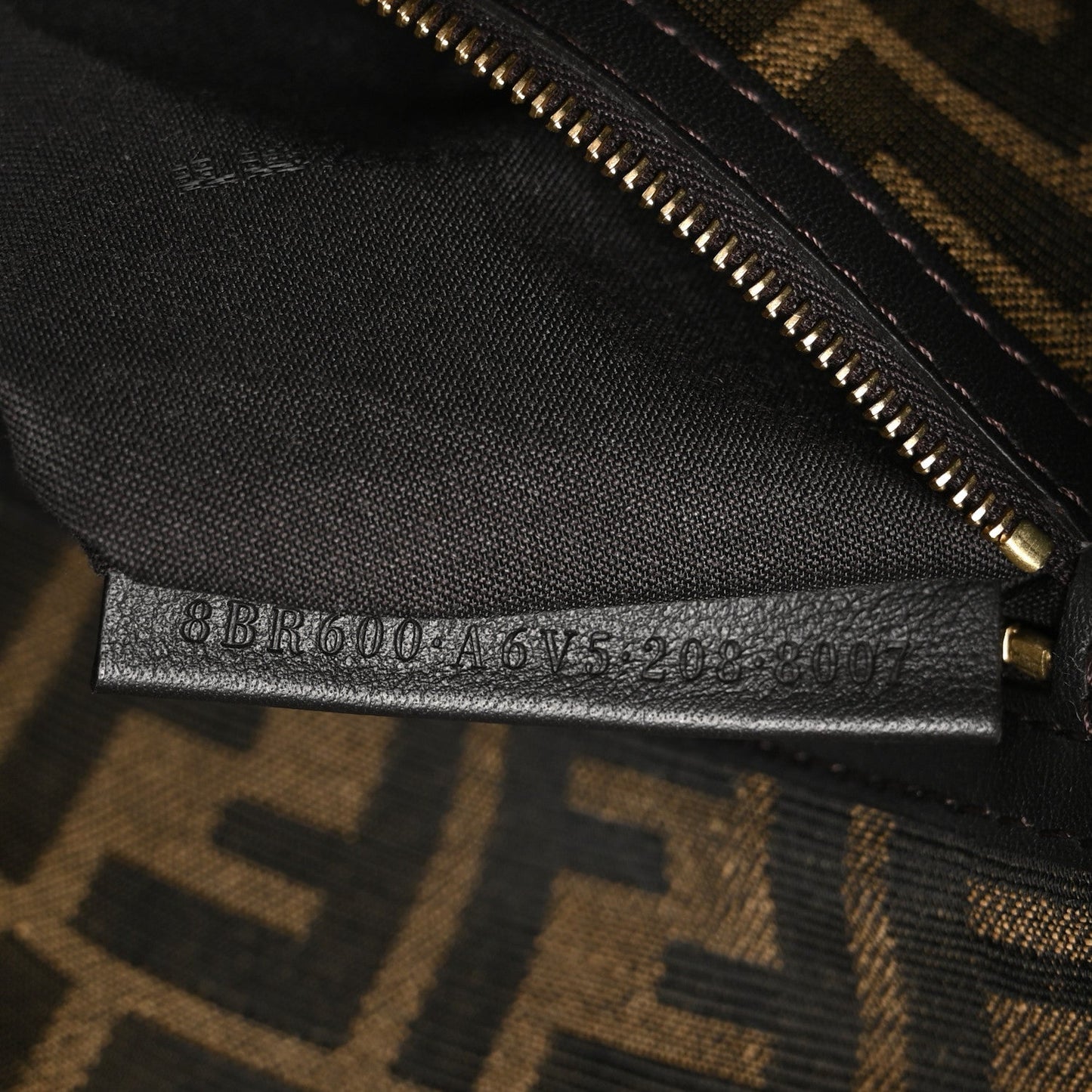 Amelia Fabric Jacquard FF 1974 Medium Baguette Tobacco Moro Black