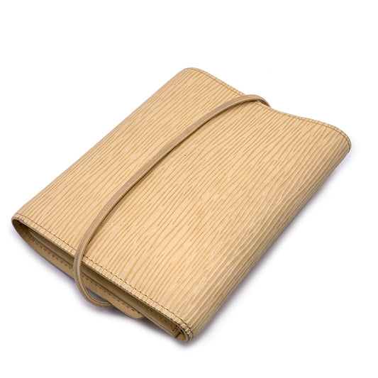 LOUIS VUITTON   Beige Vanilla Epi Leather Elastic Trifold Wallet