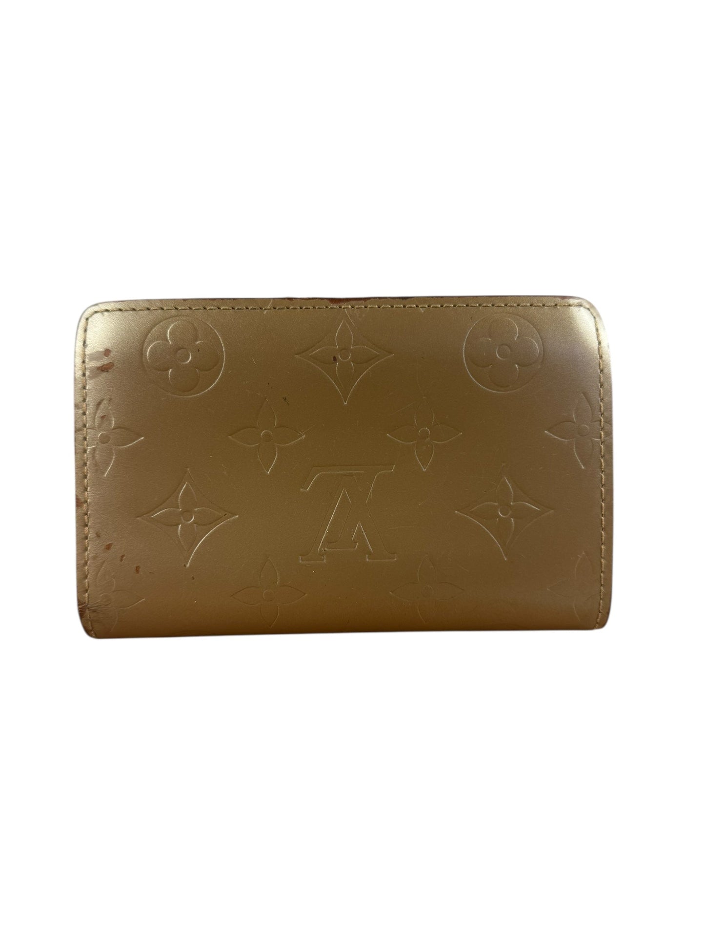 Louis Vuitton Matte Vernis Compact Wallet Beige