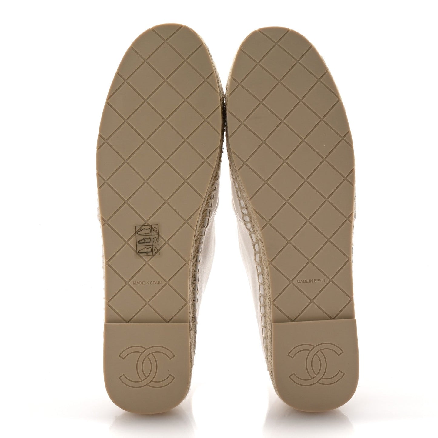 Amelia Lambskin Quilted CC Espadrilles 41 White