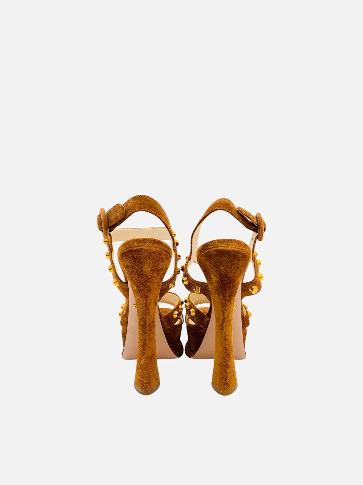 PRADA Abstract Brown Size EU 36.5 Heeled Sandals