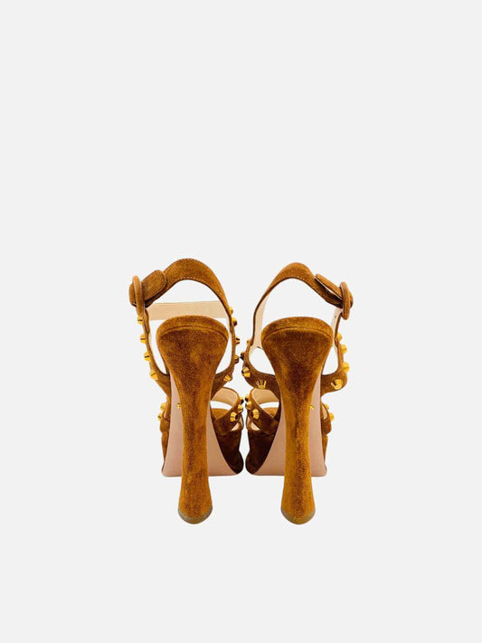 PRADA Abstract Brown Size EU 36.5 Heeled Sandals