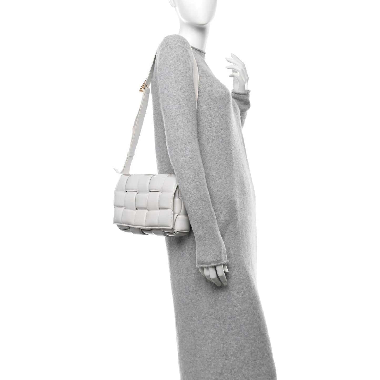 Bottega Veneta Nappa Maxi Intreccio Padded Cassette Crossbody Bag Chalk