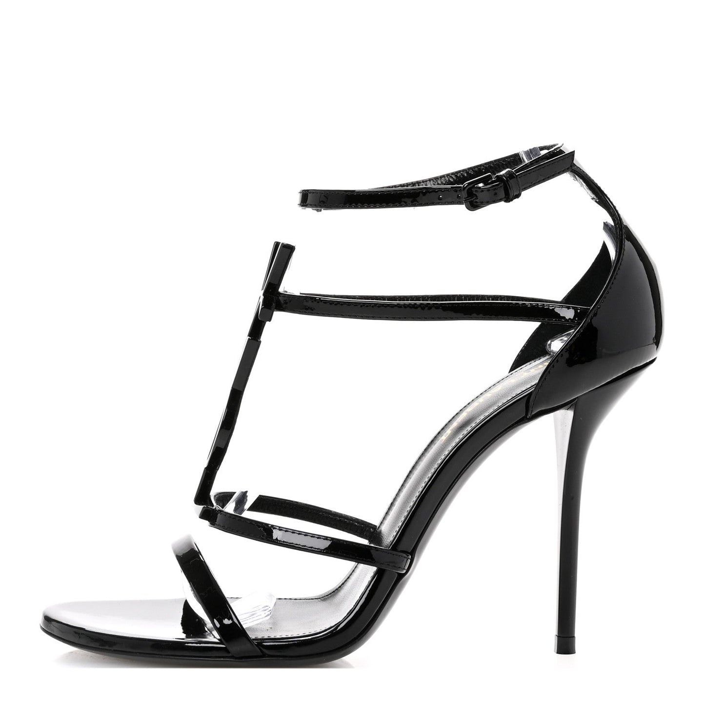 Saint Laurent Patent Cassandra 100 Sandals 37.5 Black