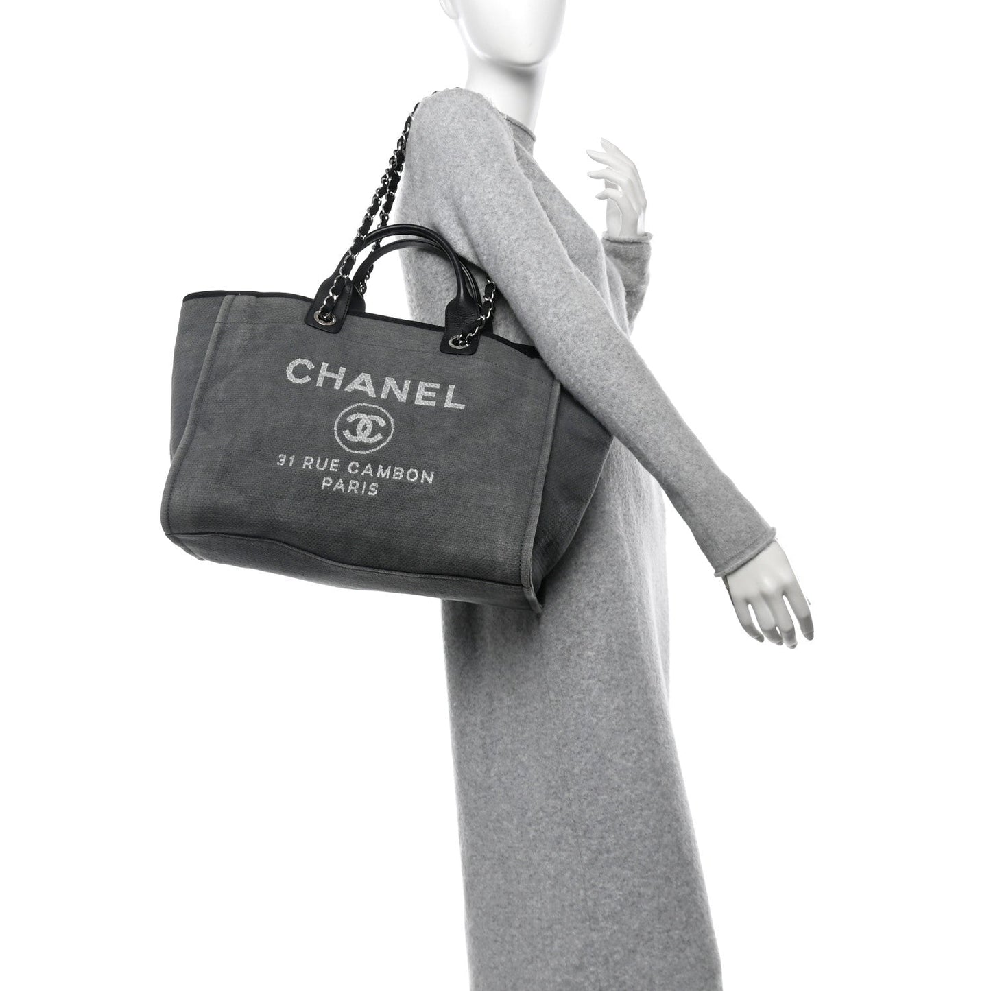 Amelia Canvas Large Deauville Tote Grey