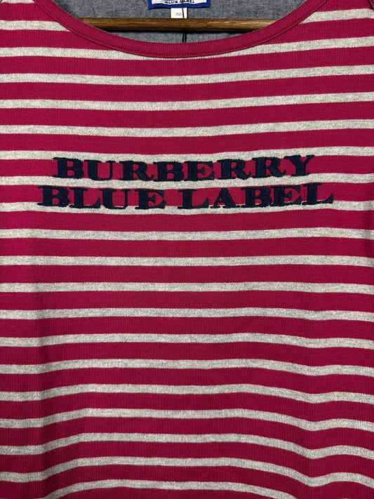 Burberry Blue Label Striped Logo Top