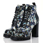 Louis Vuitton Calfskin Floral Star Trail Ankle Boots Black